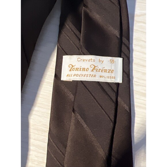 Vintage Tonino Firenze Brown Tie Business Casual Retro - Picture 3 of 5